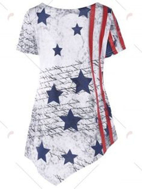 American Flag Asymmetric T-shirt - Image 2