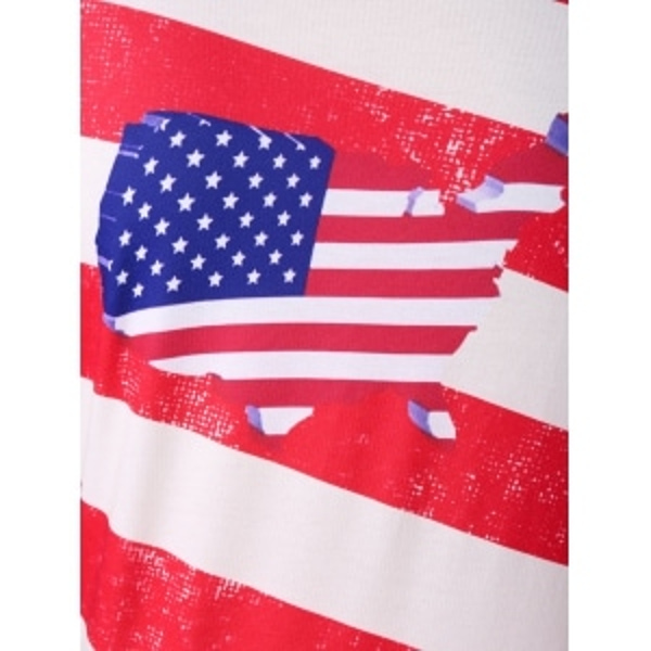 American Flag Cold Shoulder Asymmetric T-shirt - Image 3