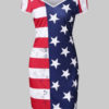American Flag Cold Shoulder Dress
