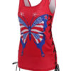American Flag Patriotic Lace-up Tank Top - Image 2