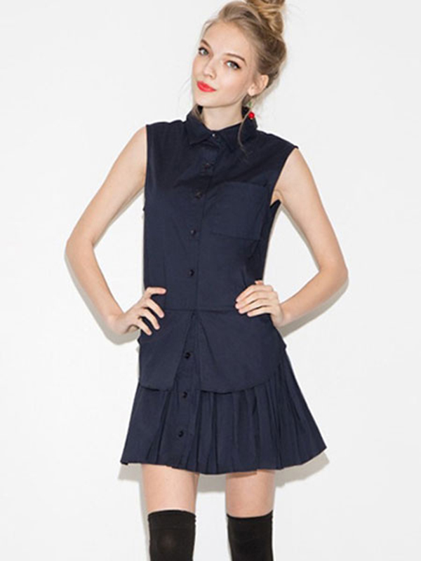 Black Ruffles Cotton Shift Dress for Women