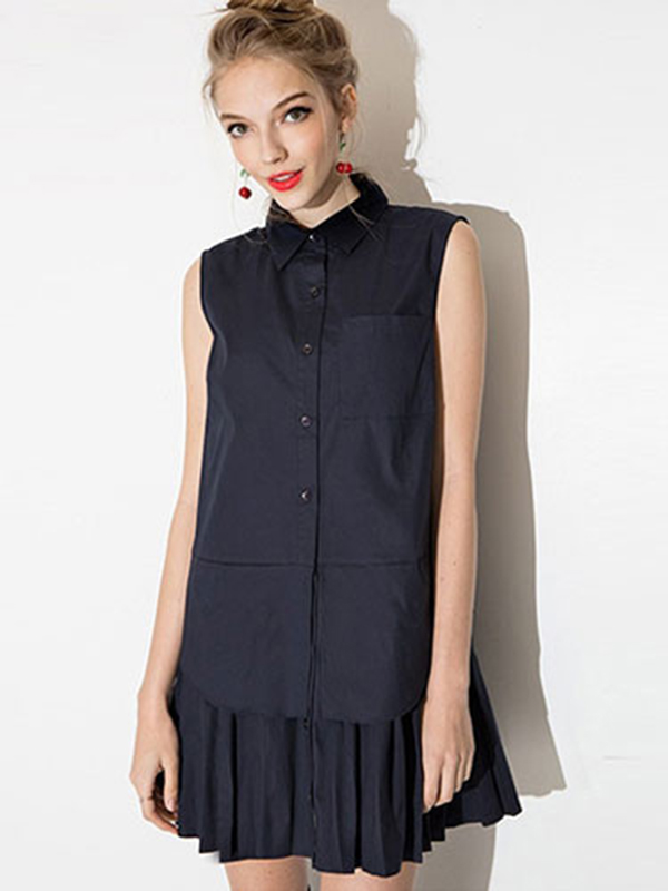 Black Ruffles Cotton Shift Dress for Women - Image 3