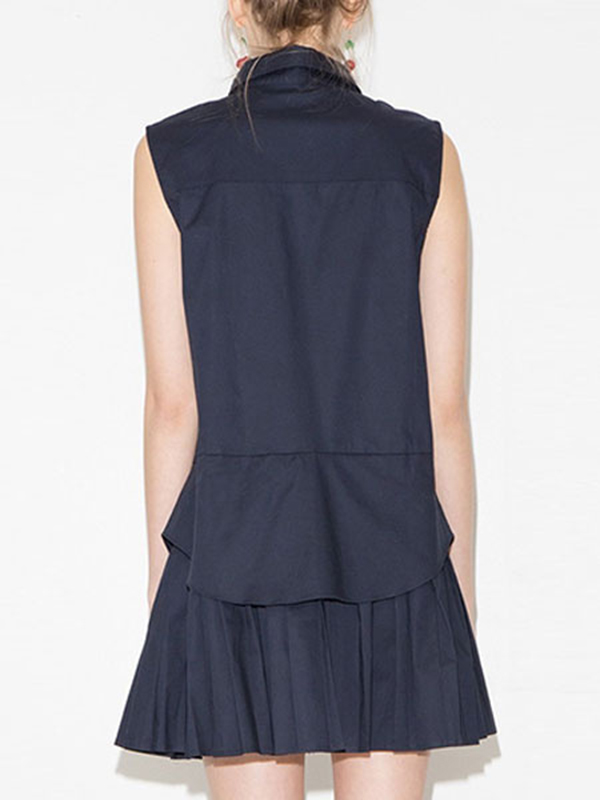 Black Ruffles Cotton Shift Dress for Women - Image 2