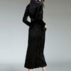 Black Shirt Dresses V Neck Long Sleeve Maxi Dress For Women - Image 3