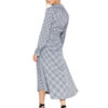 Blue Shirt Dress Long Sleeve Plaid Turndown Collar Women - Image 4