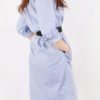 Blue Shirt Dress Turndown Collar Long Sleeve Women’s Summer Dresses - Image 3