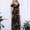Bohemian Floral Split Lace Up Straps Maxi Dresses - Image 2