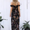 Bohemian Floral Split Lace Up Straps Maxi Dresses - Image 3