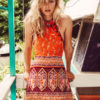 Boho Halter Sleeveless Short Dresses
