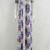 Boho Maxi Dress Black Floral Printed Off The Shoulder Short Sleeve Slit Long Dress - Image 4