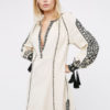Boho Plunging Neck Fringe Split Shift Dresses