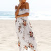 Chiffon Short Sleeve High Slit Maxi Dresses - Image 3
