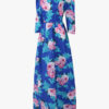 Floral Maxi Dress 2019 Women Blue Half Sleeve Summer Dress - Image 4