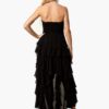 Strapless Sleeveless High Low Design Layered Ruffles Flared Dress - Image 3