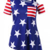 Plus Size American Flag Asymmetric T-shirt