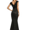 Red Lace Dress V Neck Sleeveless Ruffles Shaping Sexy Maxi Party Dress - Image 3