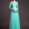 Red Maxi Dress Long Sleeve Lace Illusion Sweetheart Long Prom Dresses For Women - Image 5