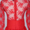 Red Maxi Dress Long Sleeve Lace Illusion Sweetheart Long Prom Dresses For Women - Image 2