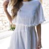Skater Dress Half Sleeve Ruffles Summer Mini Dress - Image 3