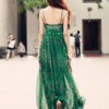 Sleeveless V-Neck Milk Silk Printed Woman's Maxi Dress - Image 5