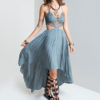 Slip Cutout Pleated High Low Boho Dresses