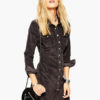Spread Neck Pockets Polyester Woman’s Mini Dress - Image 2