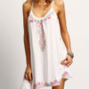 Straps Shift Dress Black Print Asymmetric Dress