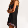 Straps Shift Dress Black Print Asymmetric Dress - Image 4