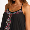 Straps Shift Dress Black Print Asymmetric Dress - Image 3