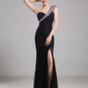 White Lace Long Dress One Shoulder Split Maxi Dress For Women - Image 4