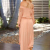 Boho Lace Off The Shoulder Long Sleeve Maxi Dress - Image 2