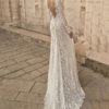 White Long Dress Lace Maxi Party Dress V Neck Backless Long Sleeve Women Formal Dress