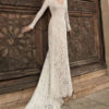White Long Dress Lace Maxi Party Dress V Neck Backless Long Sleeve Women Formal Dress - Image 5