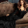 White Long Dress Lace Maxi Party Dress V Neck Backless Long Sleeve Women Formal Dress - Image 2