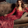 White Long Dress Lace Maxi Party Dress V Neck Backless Long Sleeve Women Formal Dress - Image 3