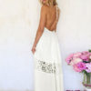 White Summer Dress Split Women’s Backless Maxi Dress - Image 3