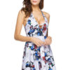 Floral Beach Summer Halter Cut Out Backless Skater Dress