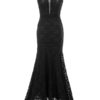 Women’s Lace Dress V Neck Sleeveless Long Mermaid Dresses - Image 2