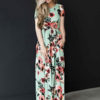 Women’s Maxi Dresses Floral Print Short Sleeve Summer Long Dress - Image 4