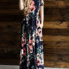 Women’s Maxi Dresses Floral Print Short Sleeve Summer Long Dress - Image 3