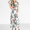Women’s Maxi Dresses Floral Print Short Sleeve Summer Long Dress - Image 2