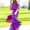 Boho V Neck Half Sleeve High Slit Maxi Dresses - Image 2