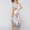 Boho Floral Off Shoulder High Low Dresses - Image 3
