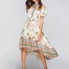 Boho Floral Off Shoulder High Low Dresses - Image 6