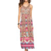 Boho Fringe V Neck Geometric Maxi Dresses
