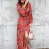 Boho Long Sleeve Split Tie Maxi Dresses - Image 3