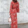 Boho Long Sleeve Split Tie Maxi Dresses - Image 5