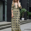Boho Sexy Plunging Half Sleeve Maxi Dresses - Image 2