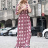 Boho Sexy Plunging Half Sleeve Maxi Dresses - Image 4