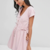 Button Up Mini Knotted Dress - Image 3